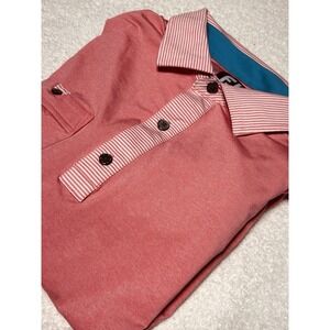 FootJoy Shirt Men's XXL Heather Pink Lisle Self Collar Polo Golf Casual Stretch